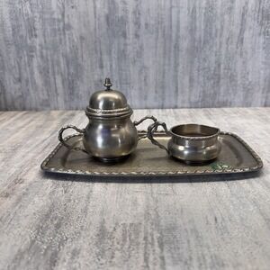 Guetezeichen Zinngerat Ral Pewter Decorative Serving Set With Handles Tray Tea